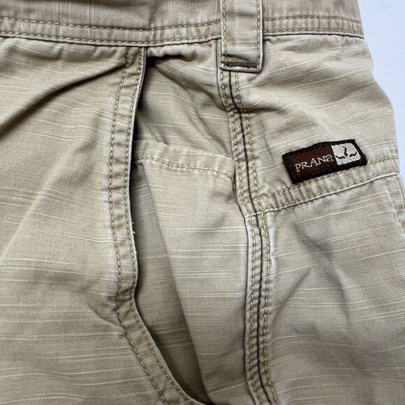 VTG.‎ Prana BREATH Shorts Mens Sz 38 9' Khaki 5 Pocket Hiking Outdoor Cotton - Picture 5 of 10